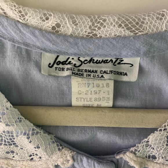 JODI SCHWARTZ Bill Berman Dress Vintage Medium Drop Waist 80's Lace Collar‎ USA - Picture 9 of 12